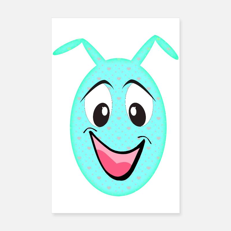 Kawaii Herzchen-Eierfreund Poster 20x30 cm