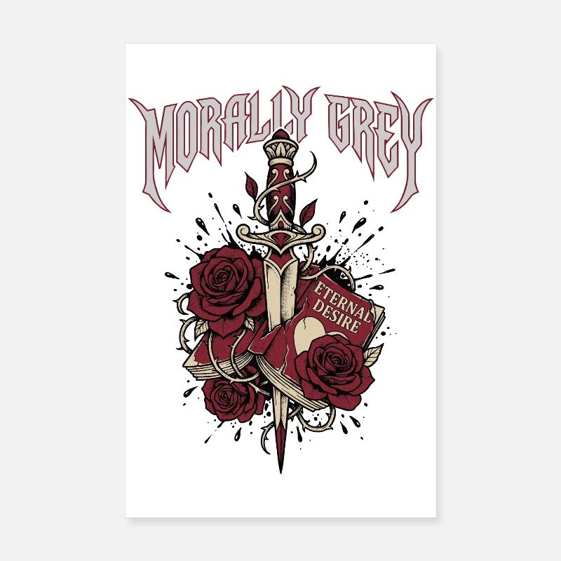 Morally Grey Book Trope Dark Romance Reader Poster 8" x 12" (20x30 cm)
