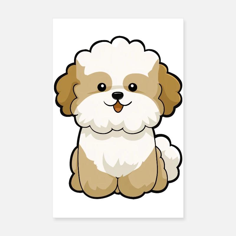 Chibi Poodle Pal Mascot Poster 8" x 12" (20x30 cm)