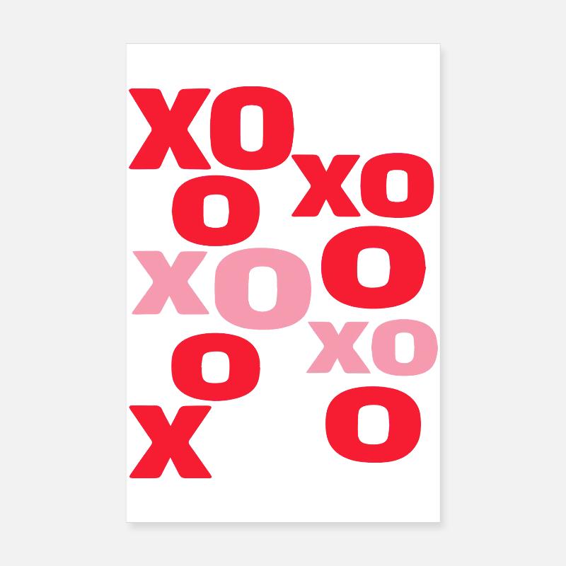 Lettres d’amour XO Typographie mignonne de la Saint-Valentin Poster 20 x 30 cm