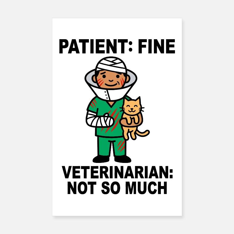 Bandaged Hero Medic with Cat Poster 8" x 12" (20x30 cm)