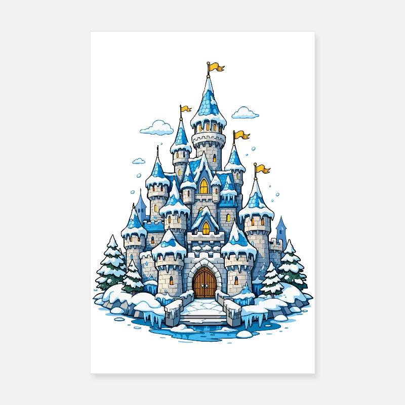 Château des Rêves d’Hiver Poster 20 x 30 cm