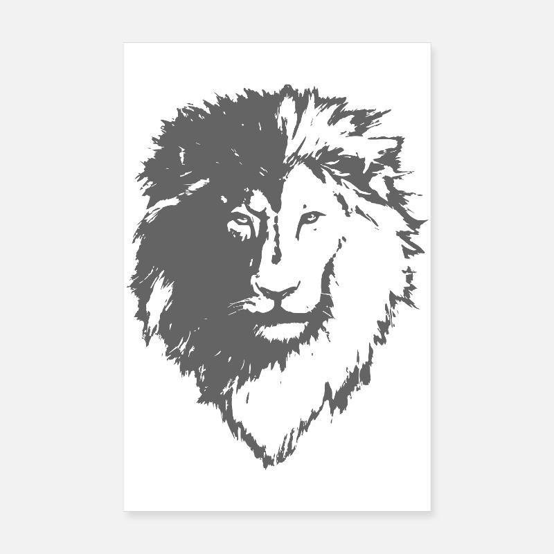 Löwe Silhouette Poster 20x30 cm