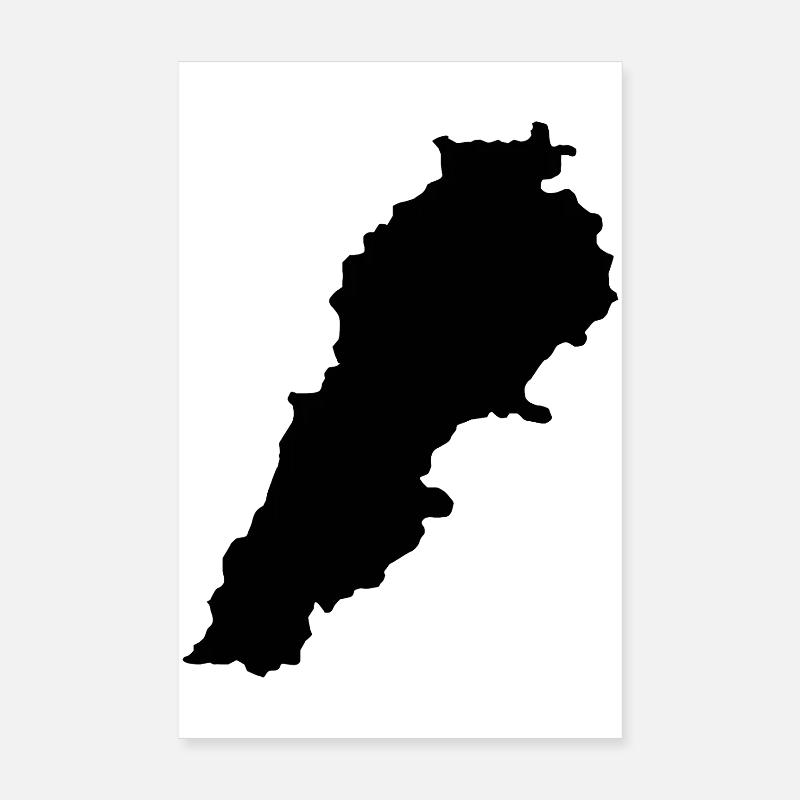 Carte du Liban Poster 20 x 30 cm