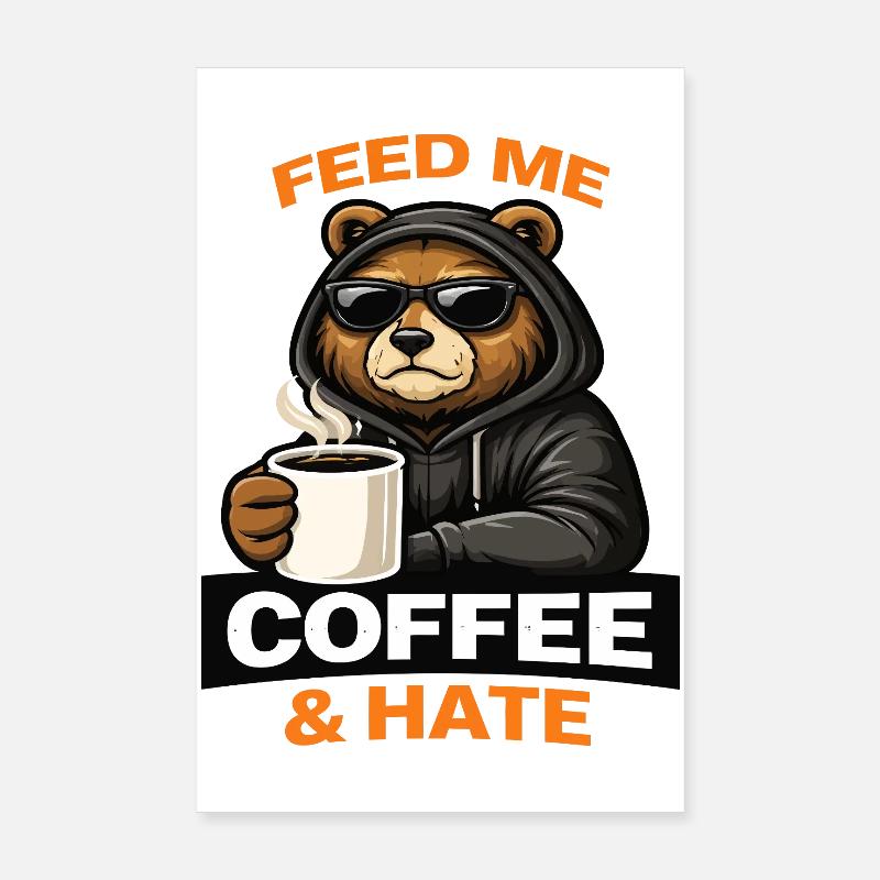 Grumpy Bear Kaffee-Einstellung Poster 20x30 cm