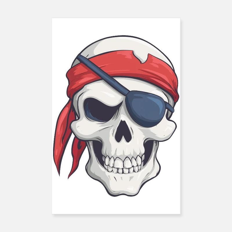 Pirate avec bandana et cache-œil Poster 20 x 30 cm