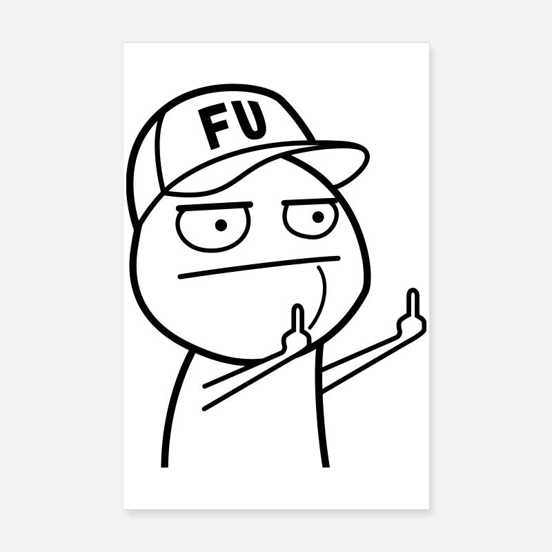 FU Meme mit Basecap (Farben änderbar) Poster 20x30 cm