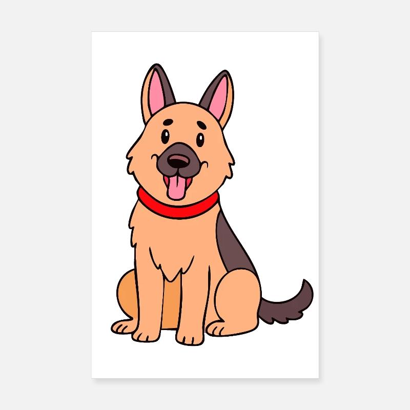Niedlicher Schäferhund (Comic) Poster 20x30 cm