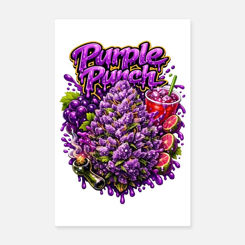 Imprimé graffiti violet à la perforation Poster 20 x 30 cm