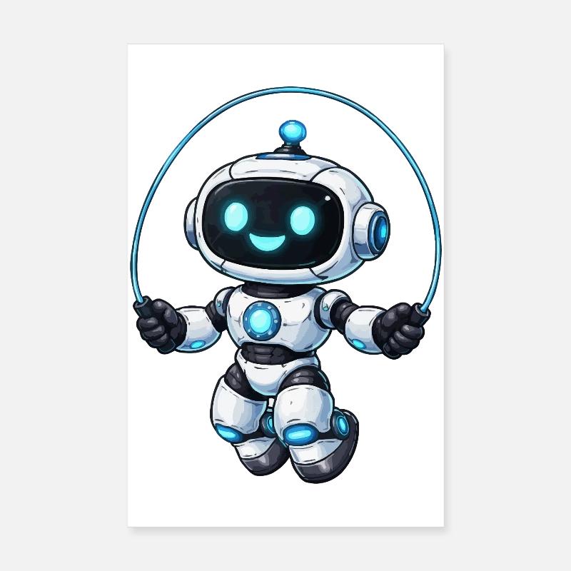 Rope Jumping Robot Jumper Poster 8" x 12" (20x30 cm)