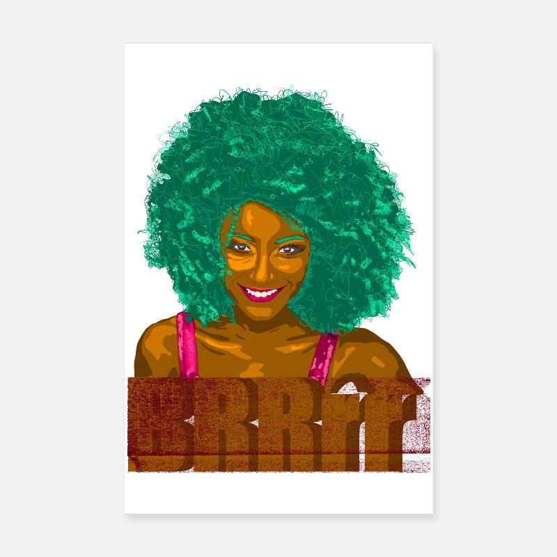 Turquoise Afro Pop Portrait Poster 8" x 12" (20x30 cm)