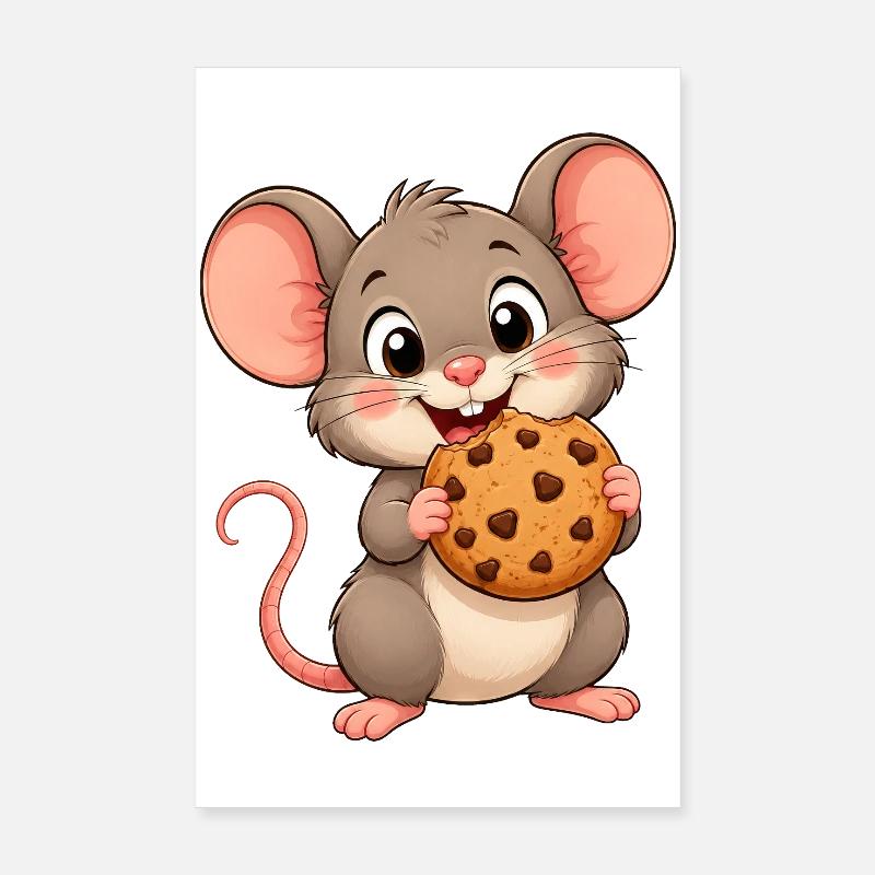 Drôles de petits biscuits mignons en forme de souris en forme de bonbons à grignoter Poster 20 x 30 cm