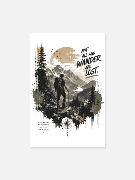 Wanderlust - Poster 20x30 cm - Weiß