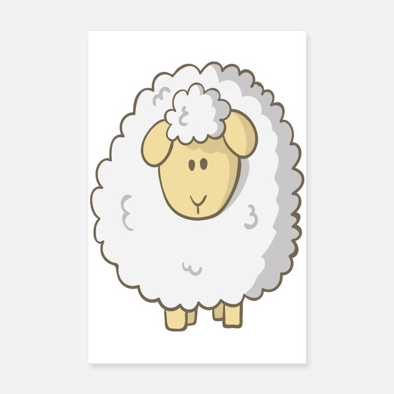 Schaf - Poster 20x30 cm - Weiß