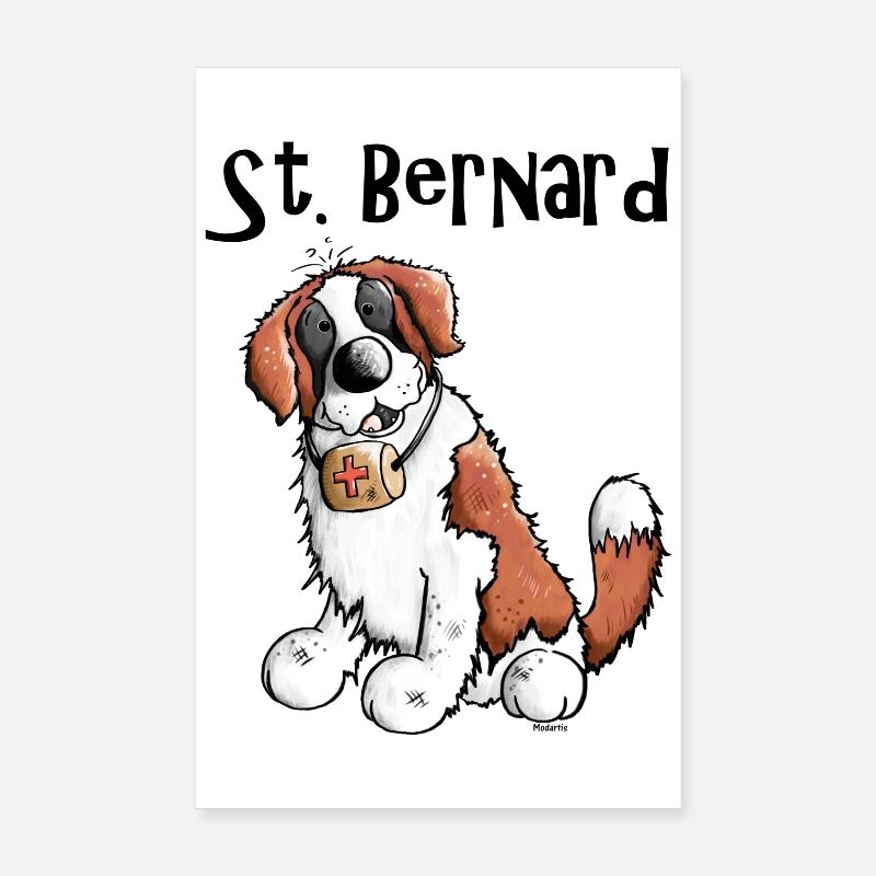 Droll Saint Bernard - Dog Poster 8" x 12" (20x30 cm)