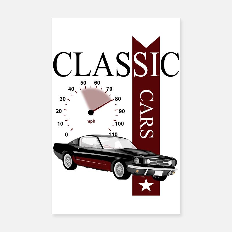 Voitures classiques automobiles Poster 20 x 30 cm