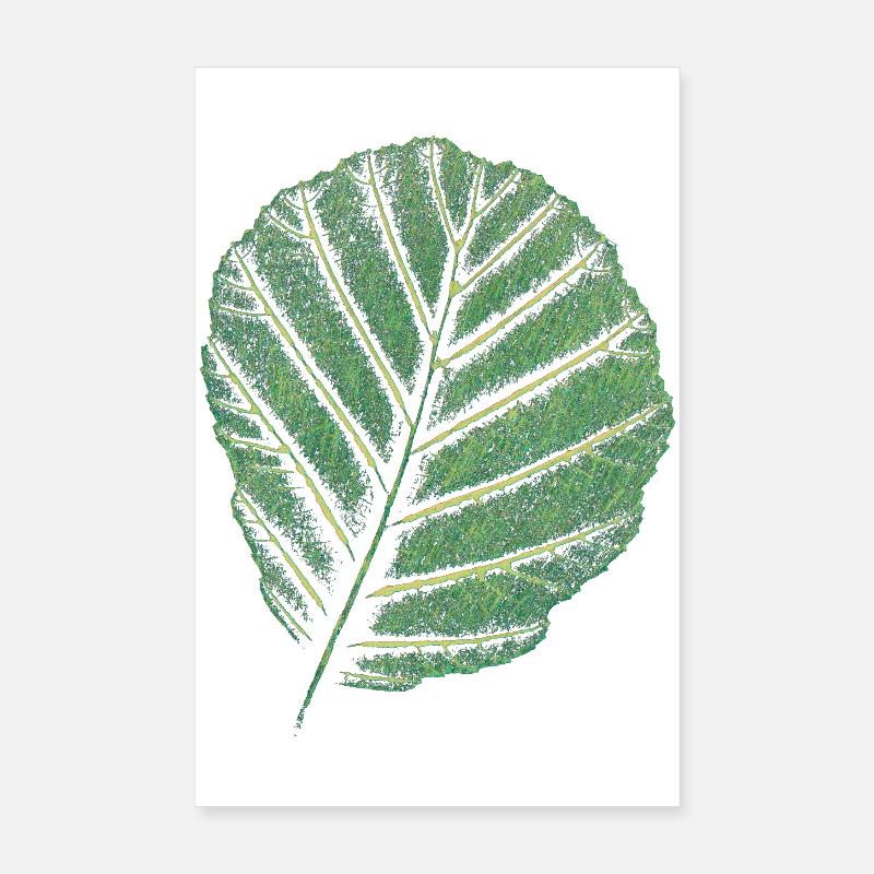 Feuille Erle / Impression d’art originale Poster 20 x 30 cm
