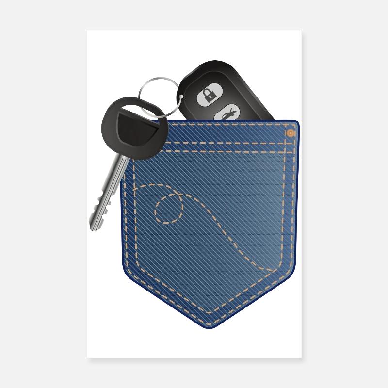 Clé de voiture avec télécommande dans votre poche Poster 20 x 30 cm