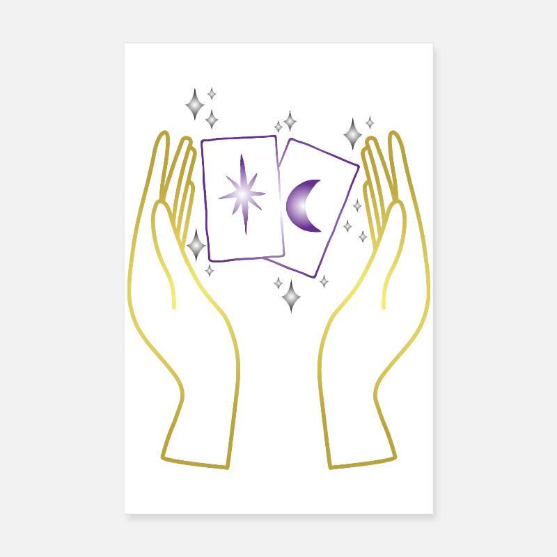 Magic hands with tarot cards Poster 8" x 12" (20x30 cm)