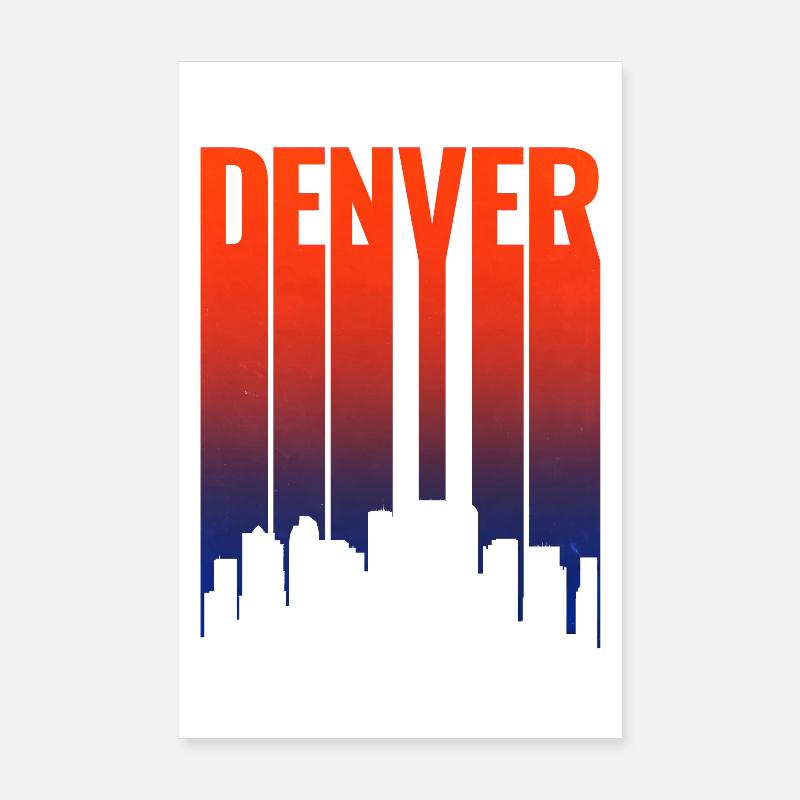 Denver Skyline Sunset Gradient Poster 8" x 12" (20x30 cm)