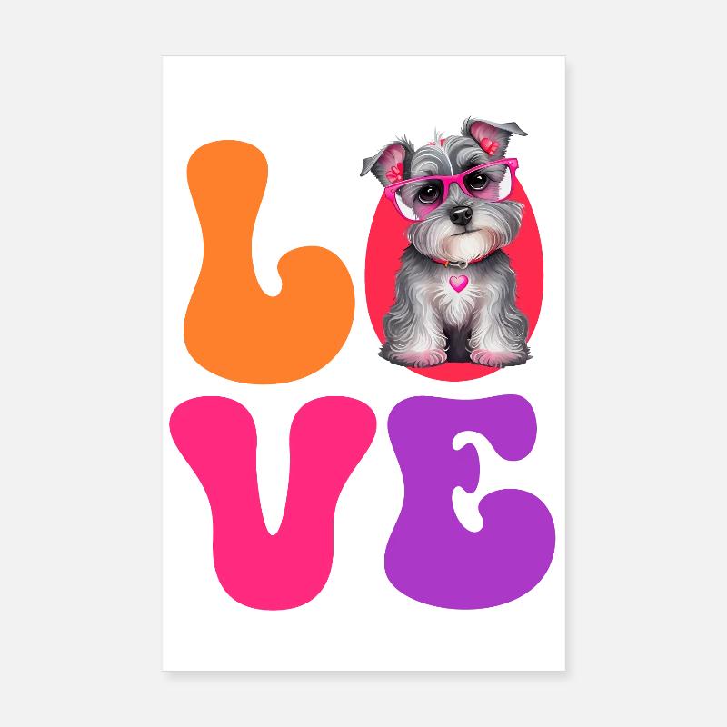 Schnauzer miniature de chien Poster 20 x 30 cm
