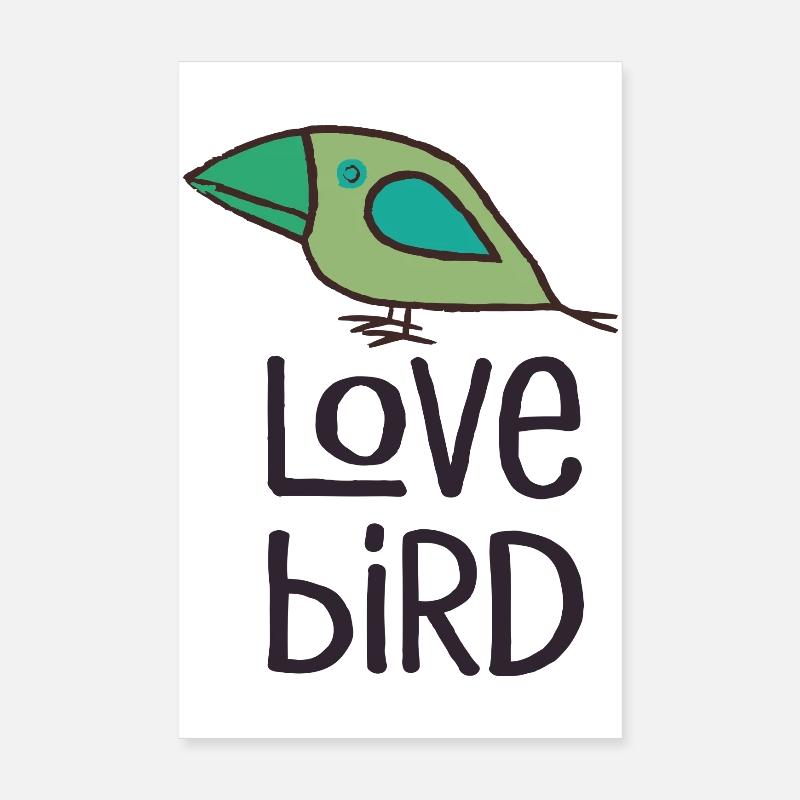 Oiseau d’amour vert Poster 20 x 30 cm