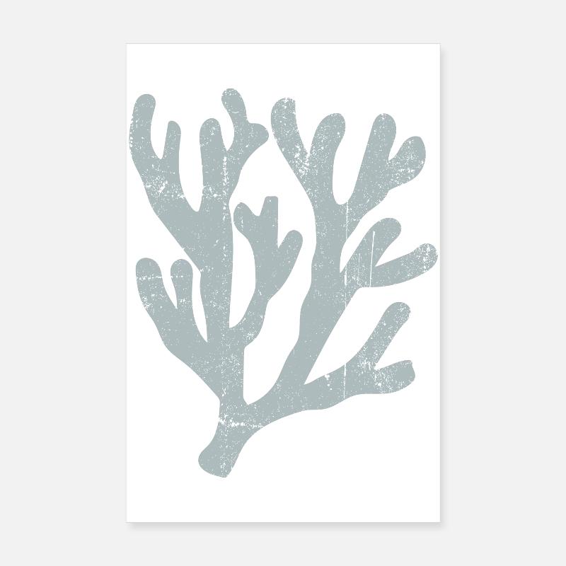 Silhouette de branche de corail pastel Poster 20 x 30 cm