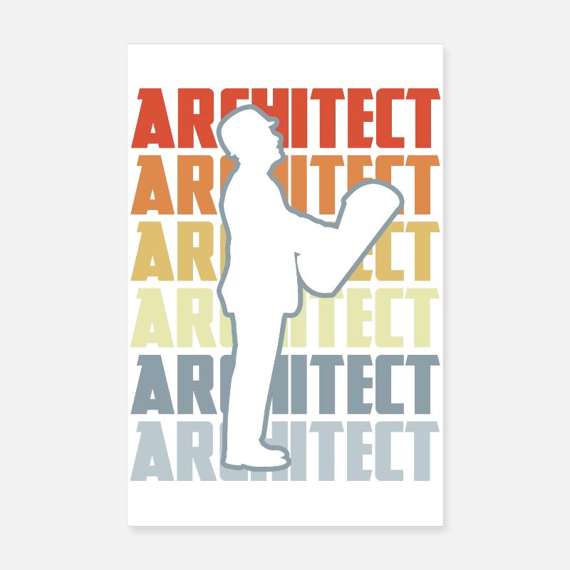 Retro Architekt Poster 20x30 cm