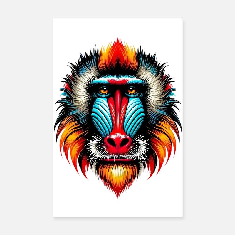 Singe mandrill Poster 20 x 30 cm