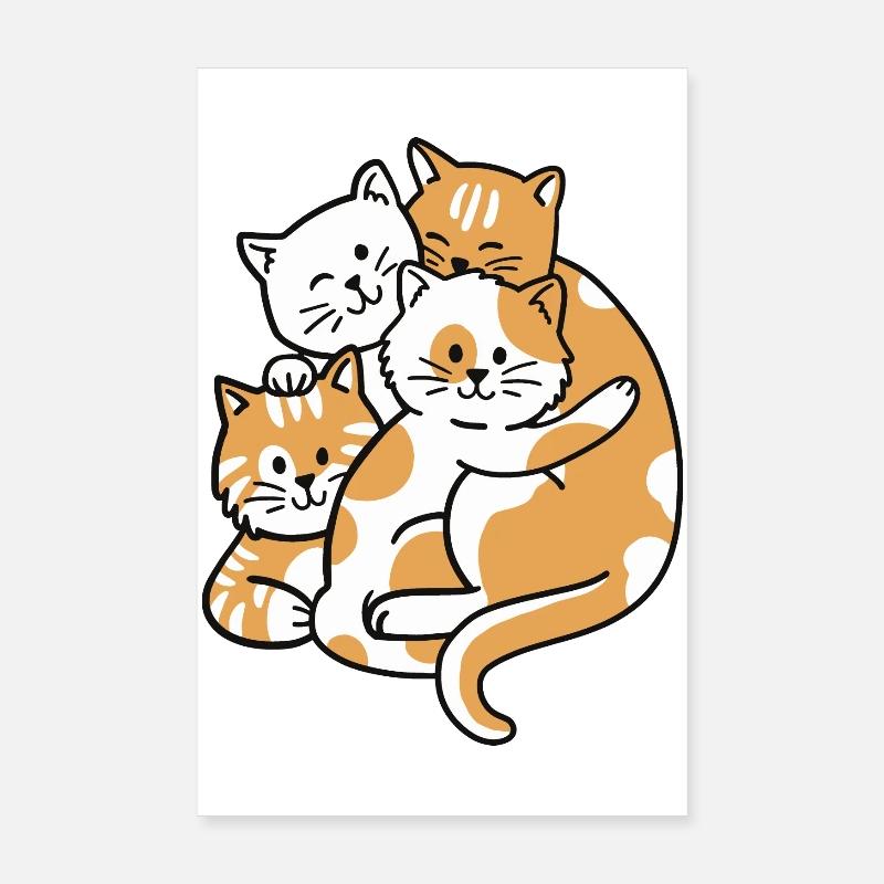 Katzen Katzenliebhaber Poster 20x30 cm