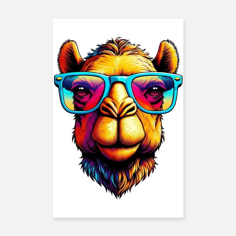 Camel mit Sonnenbrille Poster 20x30 cm
