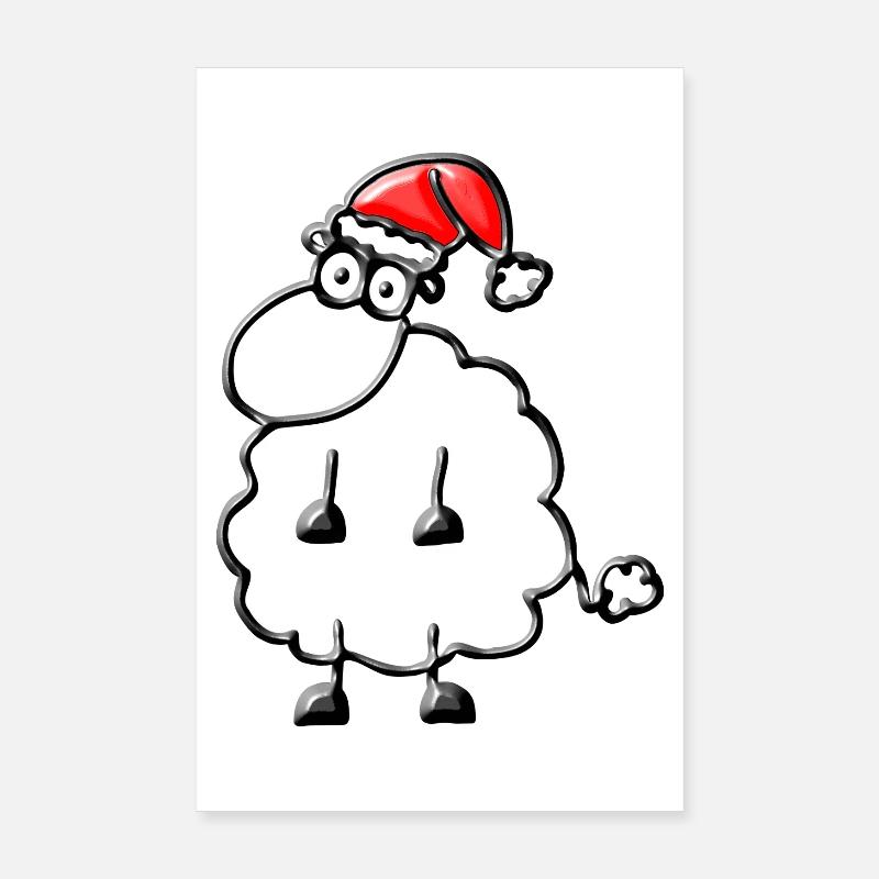 Ein Schaf zu Weihnachten - Poster 20x30 cm - Weiß
