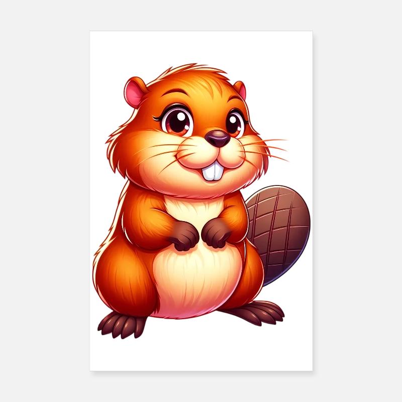 Beaver Poster 8" x 12" (20x30 cm)