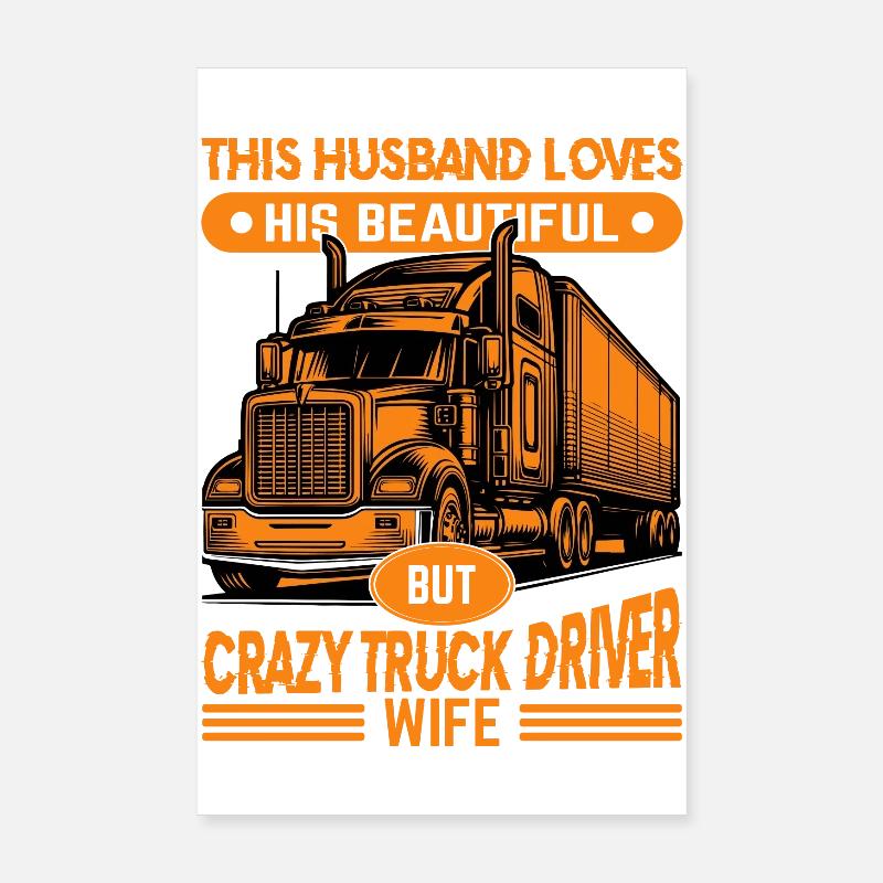 Verrückter Trucker und leidenschaftliche Ehefrau Poster 20x30 cm