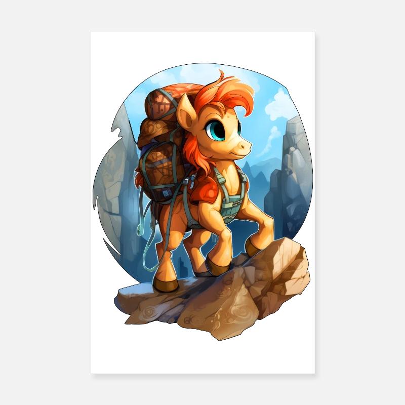 Poneys Randonnée / Alpinisme Poney Poster 20 x 30 cm