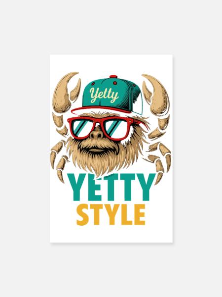 Yetty Style Yeti Graphic - Poster 8" x 12" (20x30 cm) - white - Front