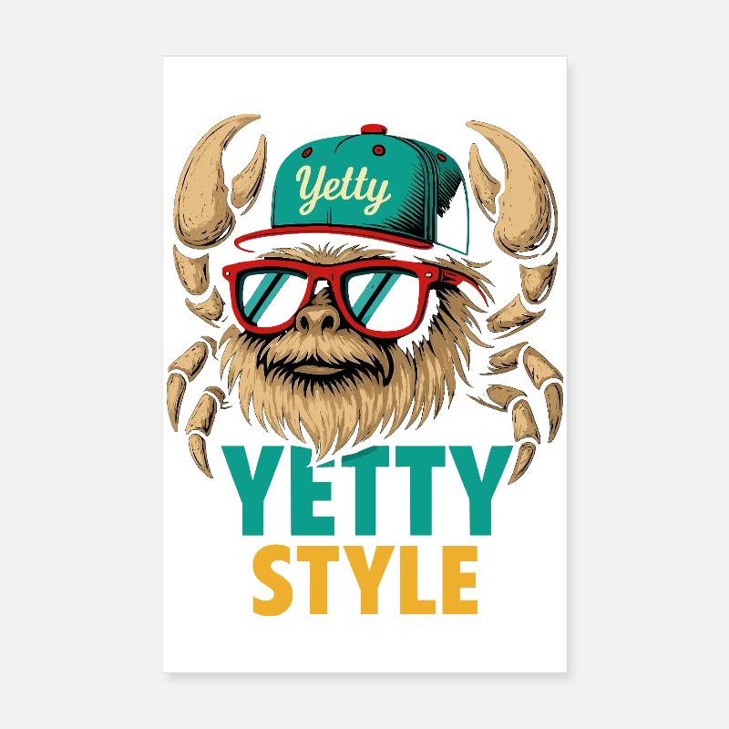 Graphisme Yeti Style Yetty Poster 20 x 30 cm