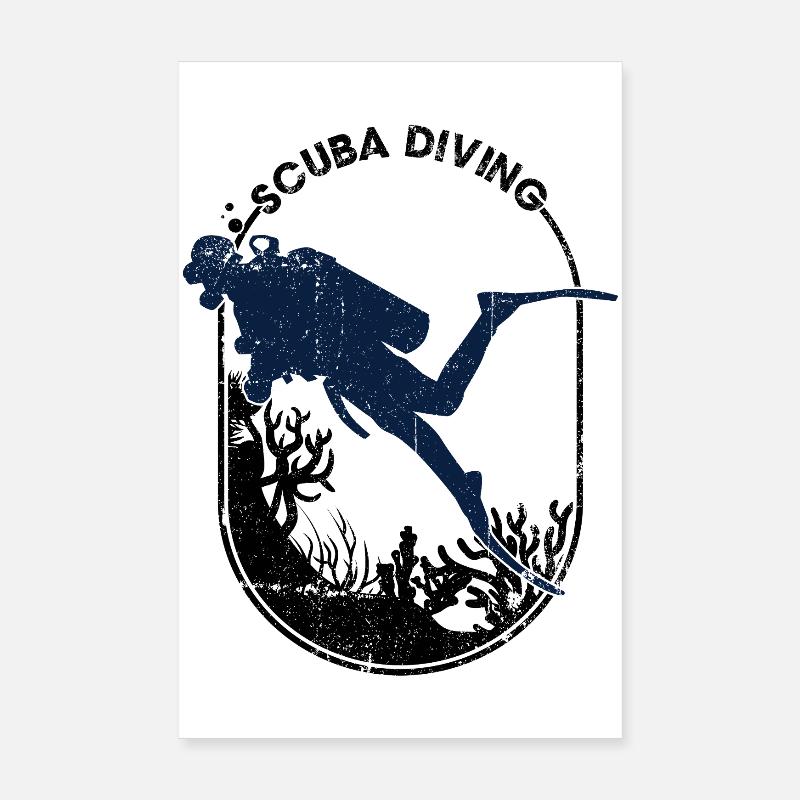 Conception de la silhouette du plongeur Poster 20 x 30 cm