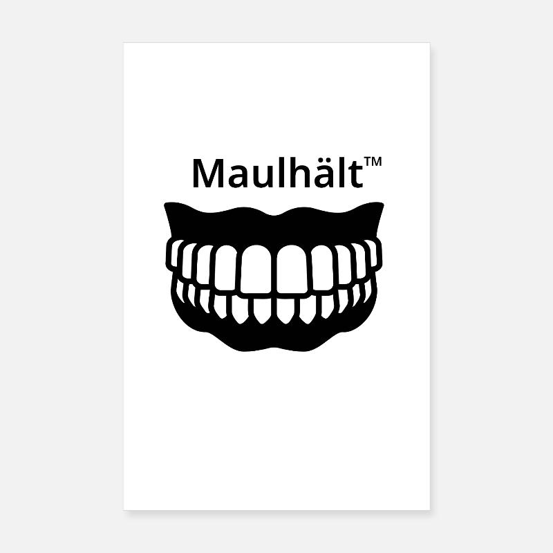 Schwarzer Minimalismus (Maulhält) Poster 20x30 cm