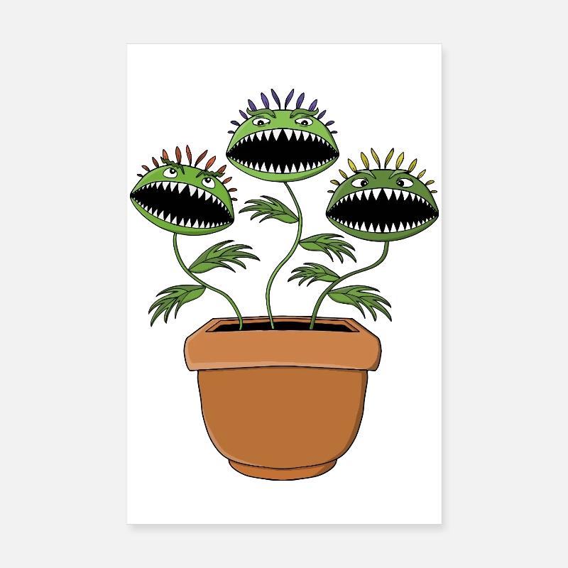 Lebendige fleischfressende Pflanze Illustration Poster 20x30 cm
