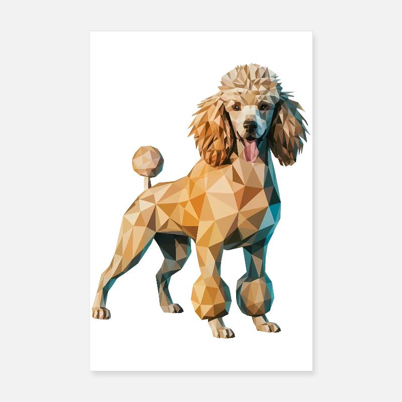 Poodle - Cool Low Poly Logo Poster 8" x 12" (20x30 cm)