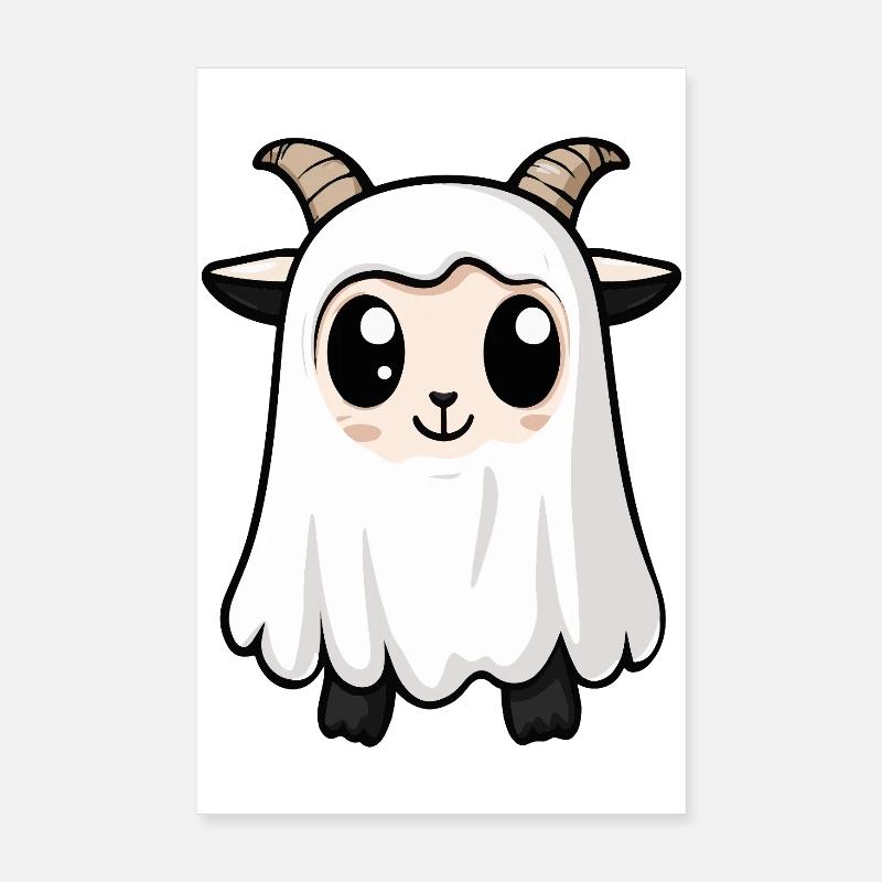 Bergziege Halloween Geist Poster 20x30 cm