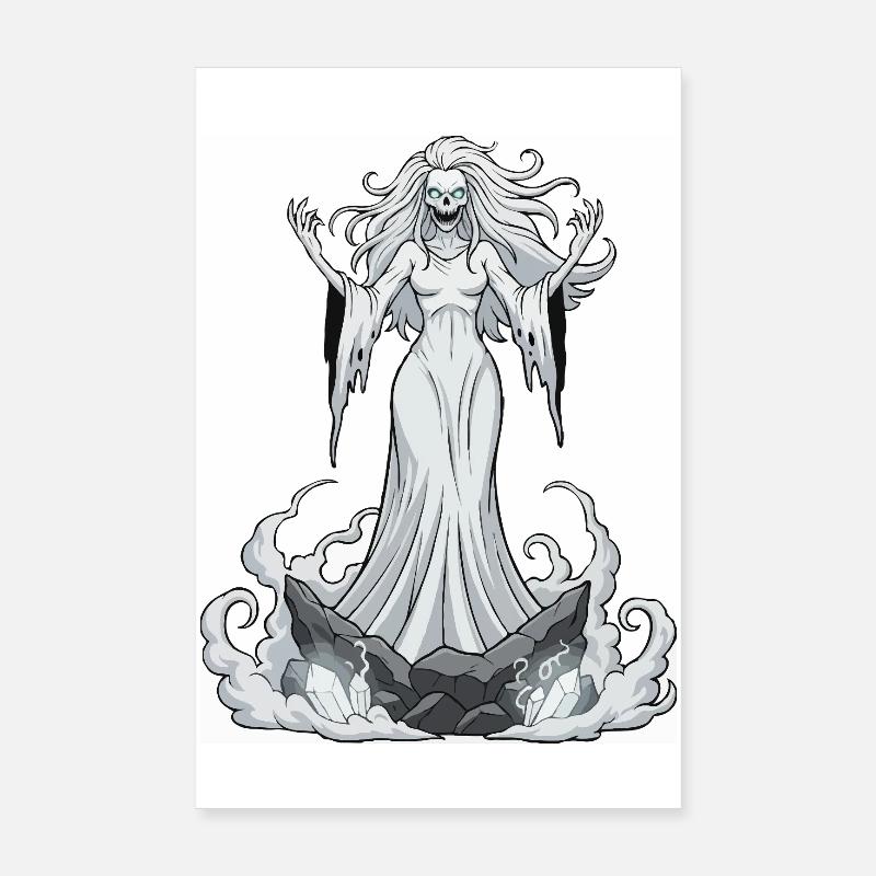 Banshee on crystal rocks Poster 8" x 12" (20x30 cm)