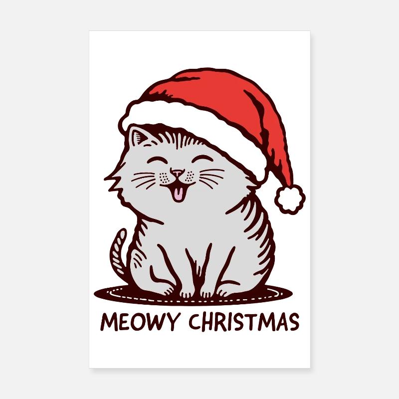 Noël miaou Poster 20 x 30 cm