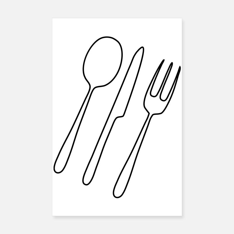 Besteck Gabel Löffel Poster 20x30 cm
