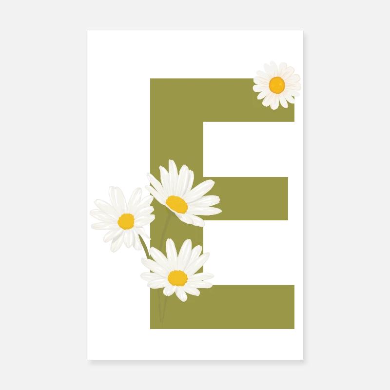 Grüne Gänseblümchen Brief Poster 20x30 cm