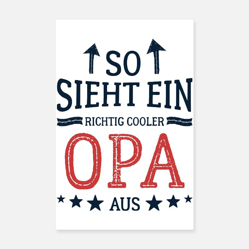 So sieht ein cooler Opa aus Bester Großvater  - Poster 20x30 cm - Weiß