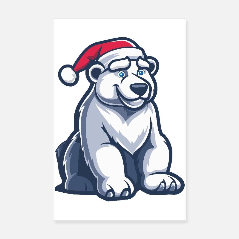 Polar Bear Christmas Poster 8" x 12" (20x30 cm)