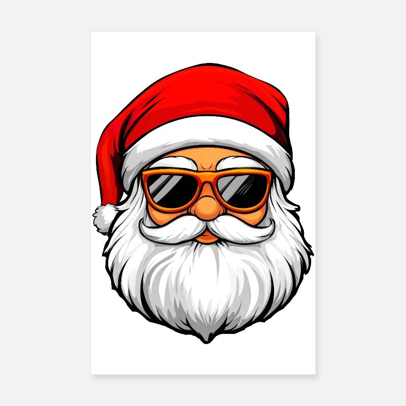 Cooler Weihnachtsmann Poster 20x30 cm
