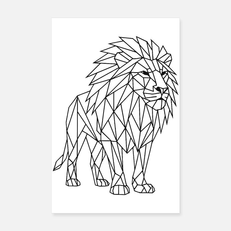 Geometrischer Löwe Polygon Stil Poster 20x30 cm